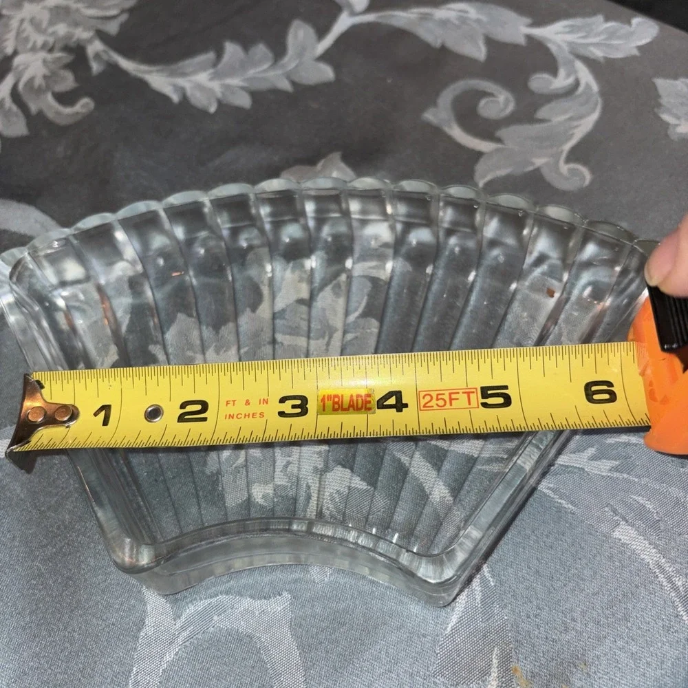 Vtg Kromex Curved Clear Glass Lazy‎ Susan Appetizer Dish Replacement Art Deco